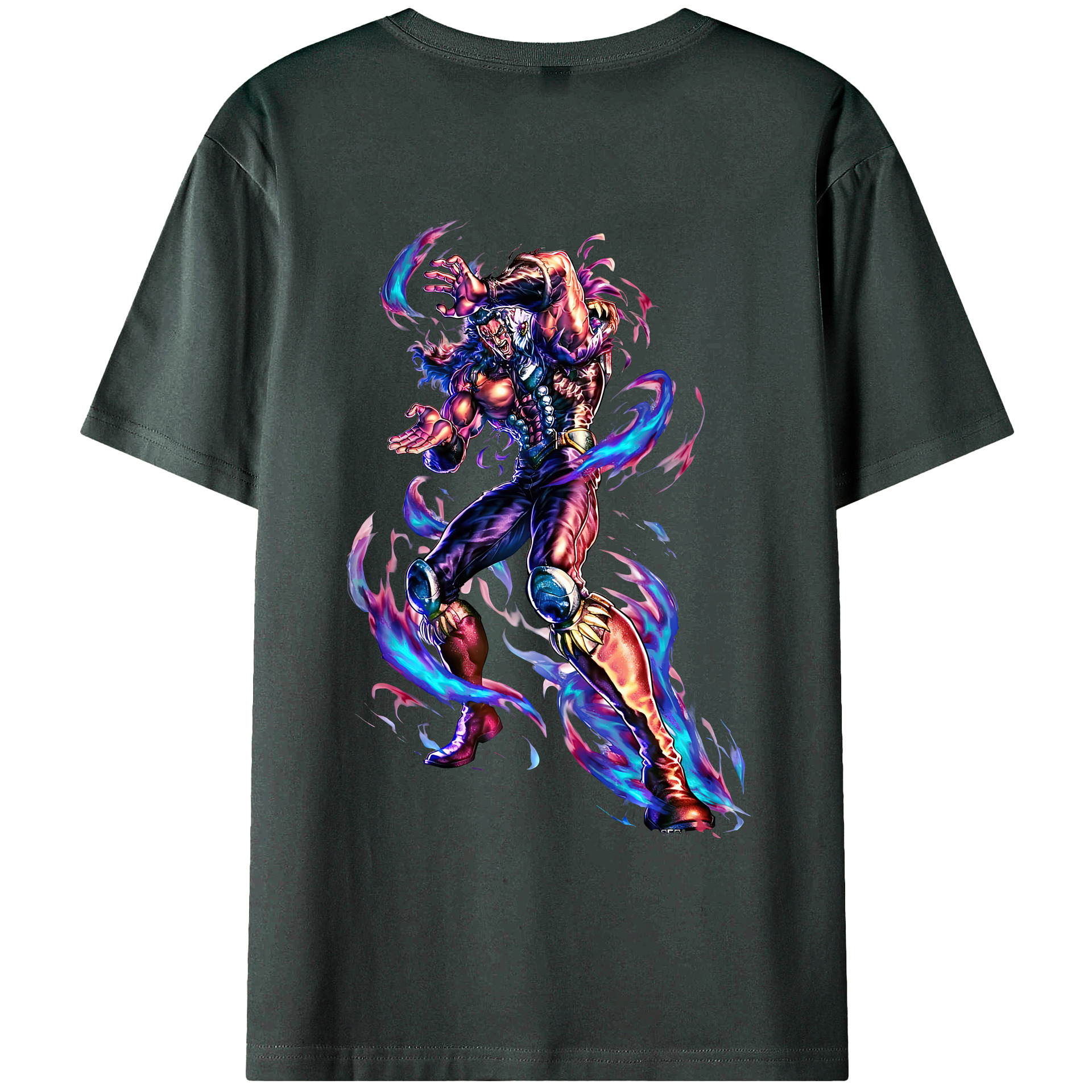 （画像用） 北斗の拳 Fist of the North Star 綿100％ メンズ半袖Tシャツ（バックプリント） 通気性
